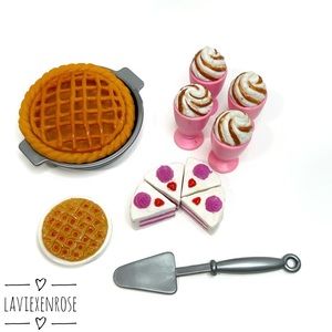 1995 and 1997 Barbie Kitchen Miniature Dessert Food